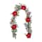 Glitzhome® 6FT Christmas Red Mangnolia & Berry Garland